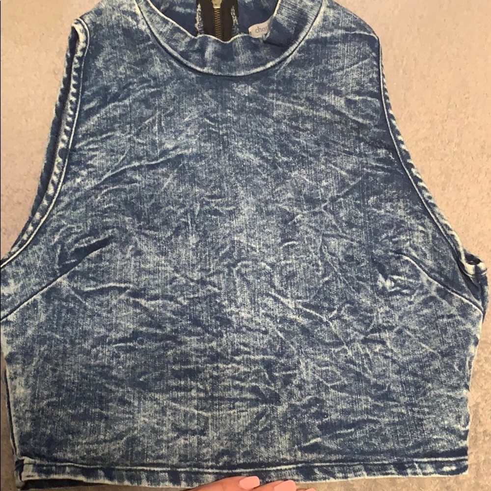 Crop denim top